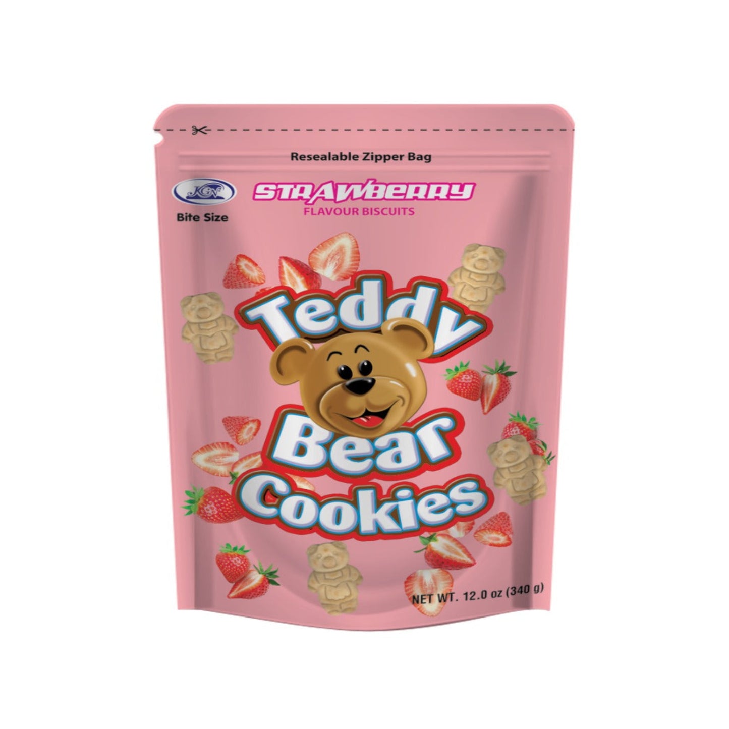 KGN Teddy Bear Cookies Strawberry (Pack of 12)