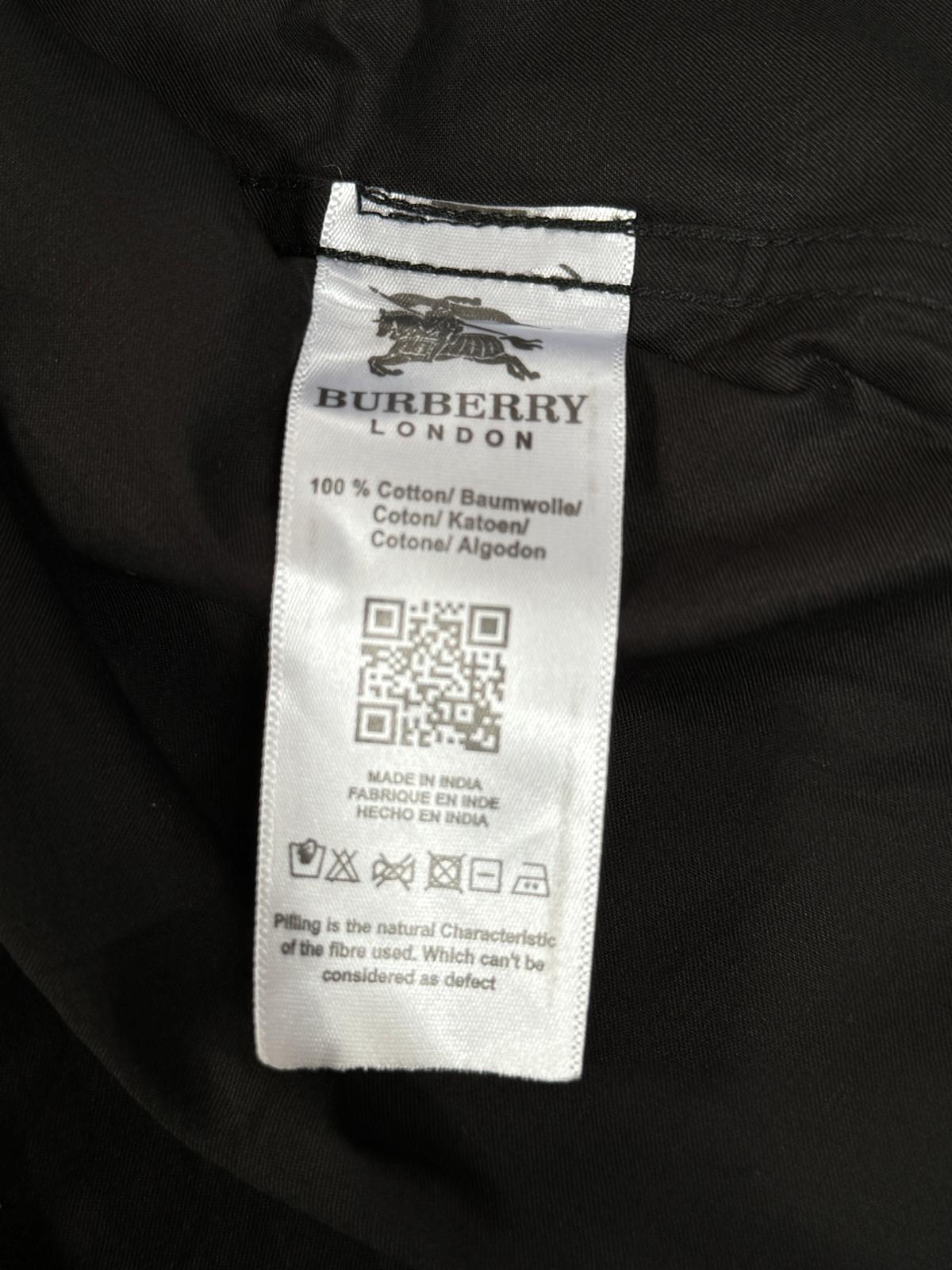 Classic Burberry Long Sleeve Button Down Cotton Shirt Black