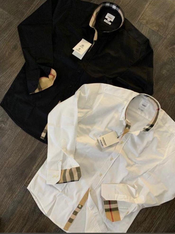 Classic Burberry Long Sleeve Button Down Cotton Shirt White