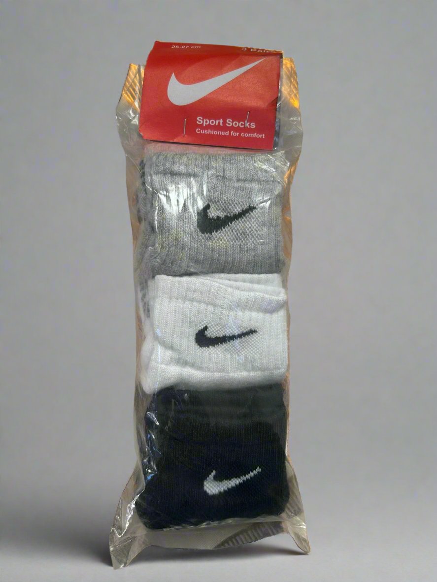 Nike Socks 3 Colour Pairs Sports Cushion Ankle